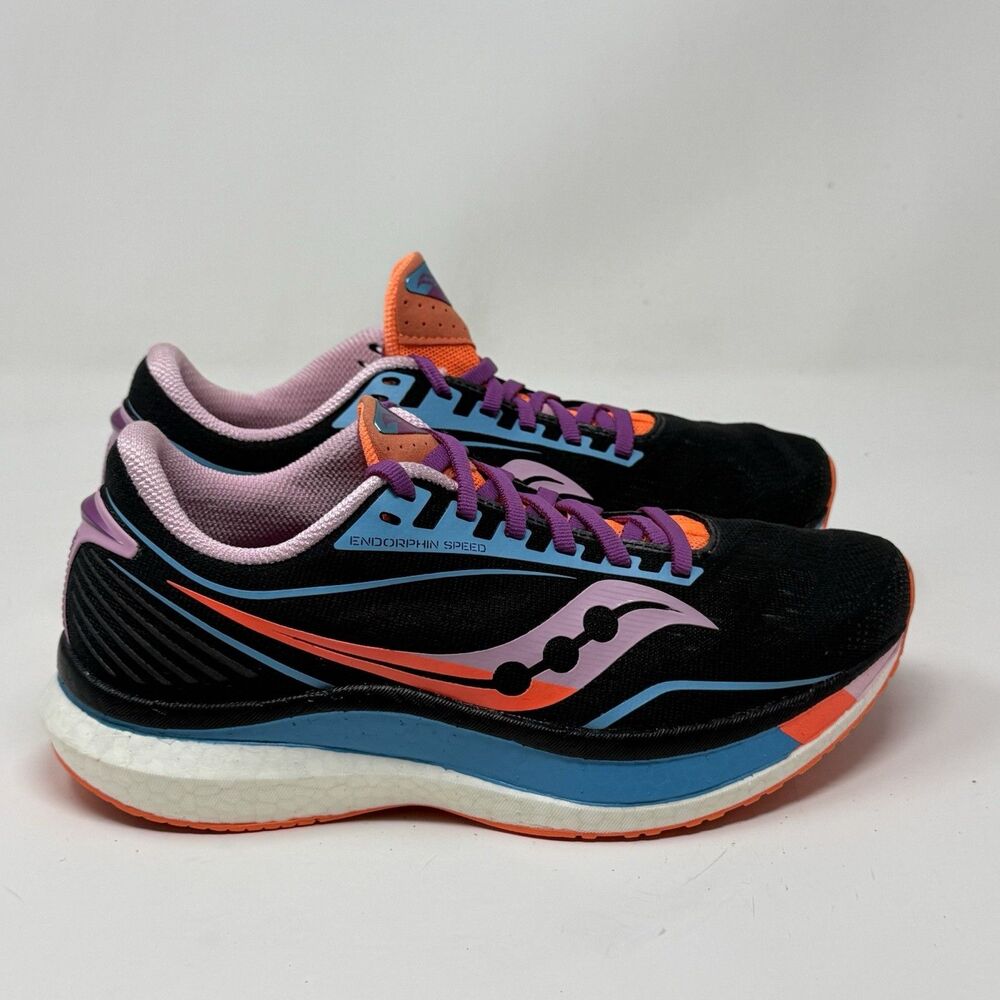Saucony Endorphin Speed Sneakers Womens 8.5 Black Pink Lightweight Running Shoes